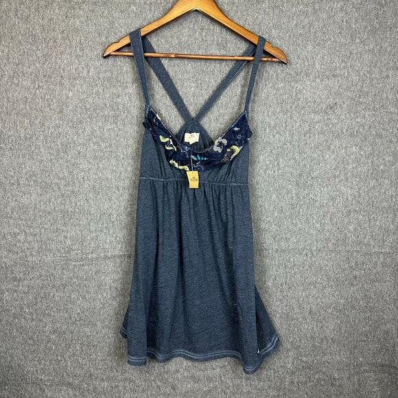 Hollister Tops - Hollister Y2K Empire Waist Tunic Tank NEW Sz L Beach Ruffle Preppy Vacation